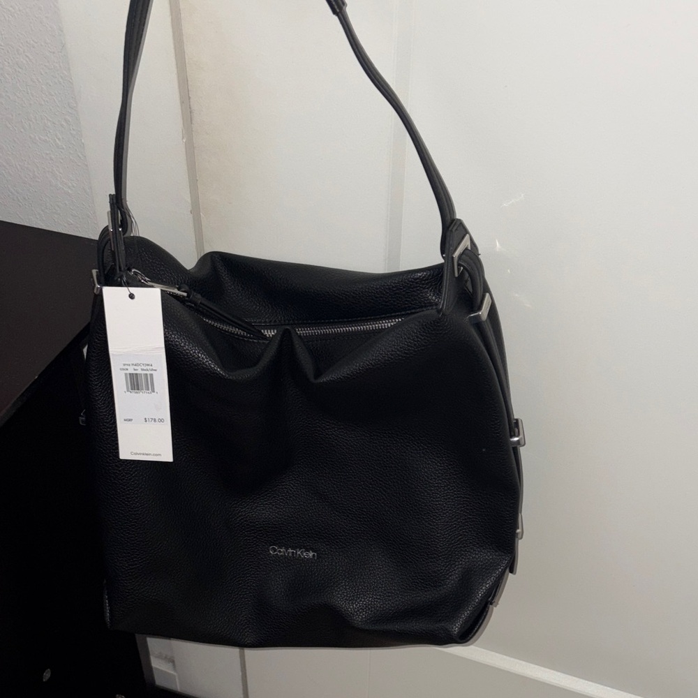 Calvin Klein Textured Black Shoulder Bag